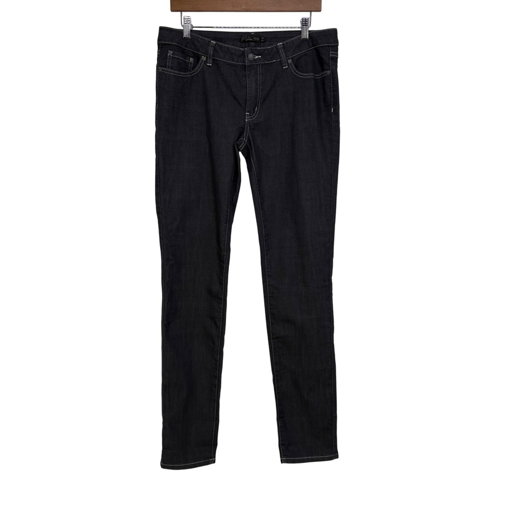 Prana Womens 12/31 Slim Straight Jeans Charcoal Wash Organic Cotton 34" Inseam
